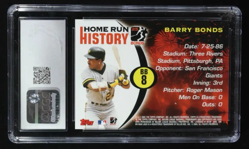 2005 Topps Barry Bonds Home Run History #BB8 CGC 10 GEM MINT Giants Pirates