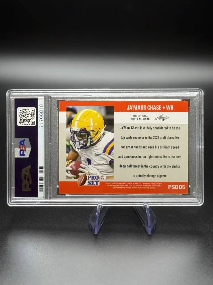 2021 Leaf Pro Set Ja’Marr Chase Draft Day PSA 10 Gem Mint Rookie Card