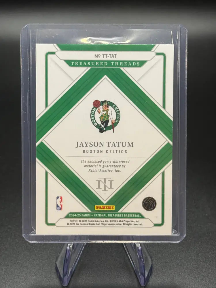 2024-25 Panini National Treasures Jayson Tatum Treasured Threads Game-Used Jersey Patch /99 Boston Celtics - Basketball
