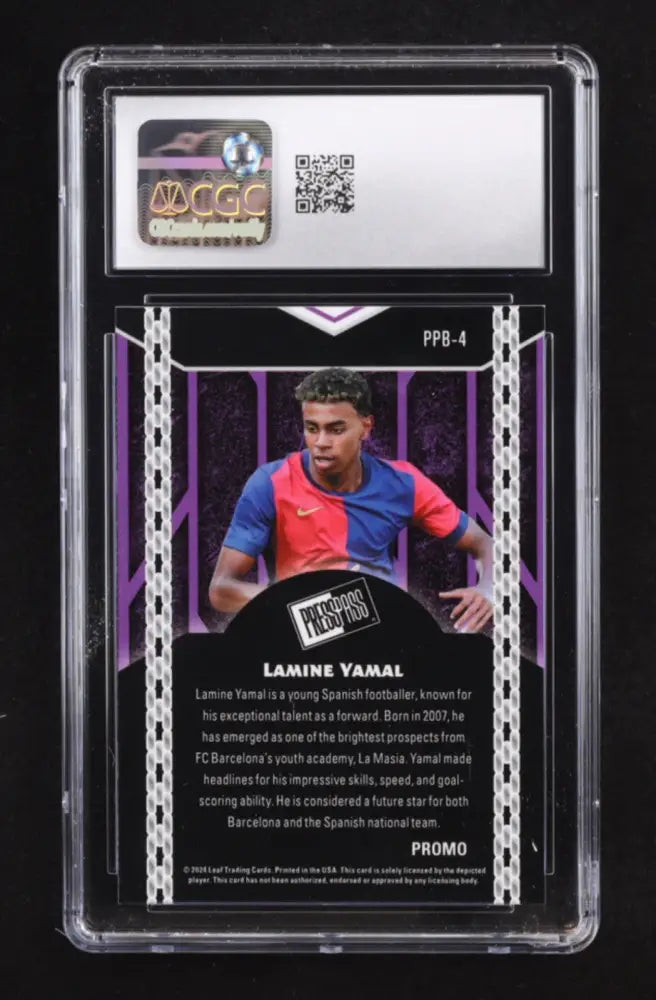 2024 Leaf Lamine Yamal Press Pass Light Blue Shimmer CGC 10 GEM MINT