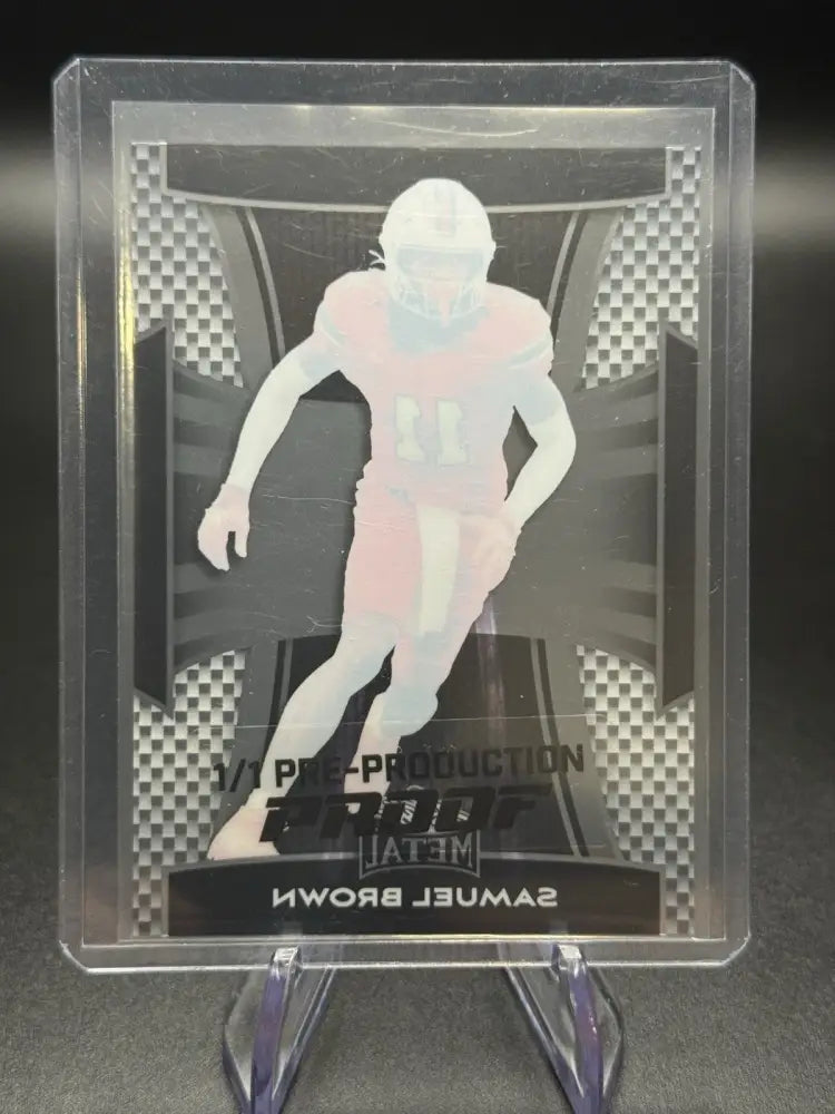 2024 Leaf Metal Samuel Brown Pre-Production Proof 1/1 Miami Hurricanes WR Rookie