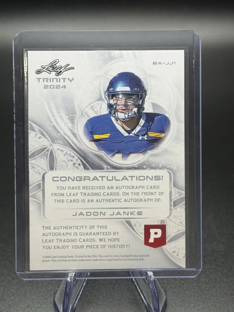 2024 Leaf Trinity Jadon Janke Autograph Rookie Card #BA-JJ1