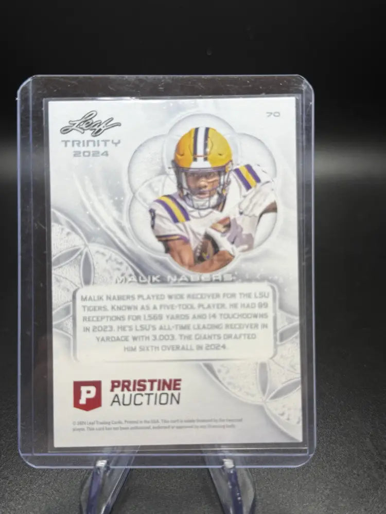2024 Leaf Trinity Malik Nabers Rookie #68/99 LSU Giants WR