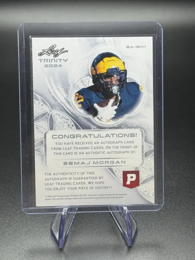 2024 Leaf Trinity Semaj Morgan Autograph Rookie Card #BA-SM1