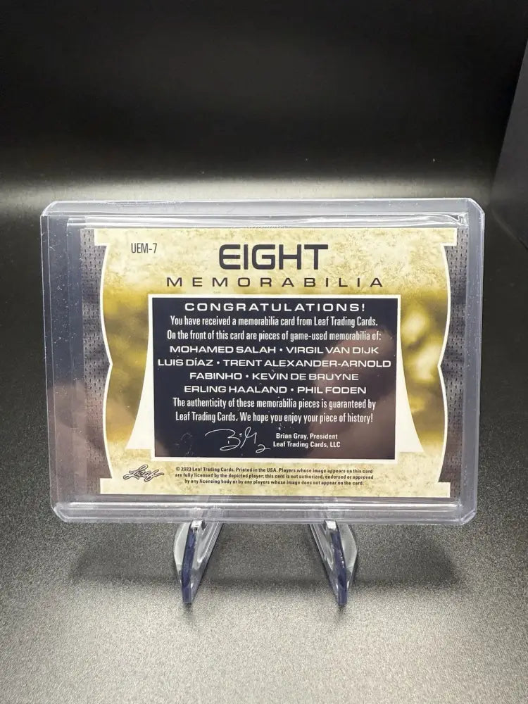 2024 Leaf Ultimate Soccer 8 Player Patch Memorabilia Card 04/15