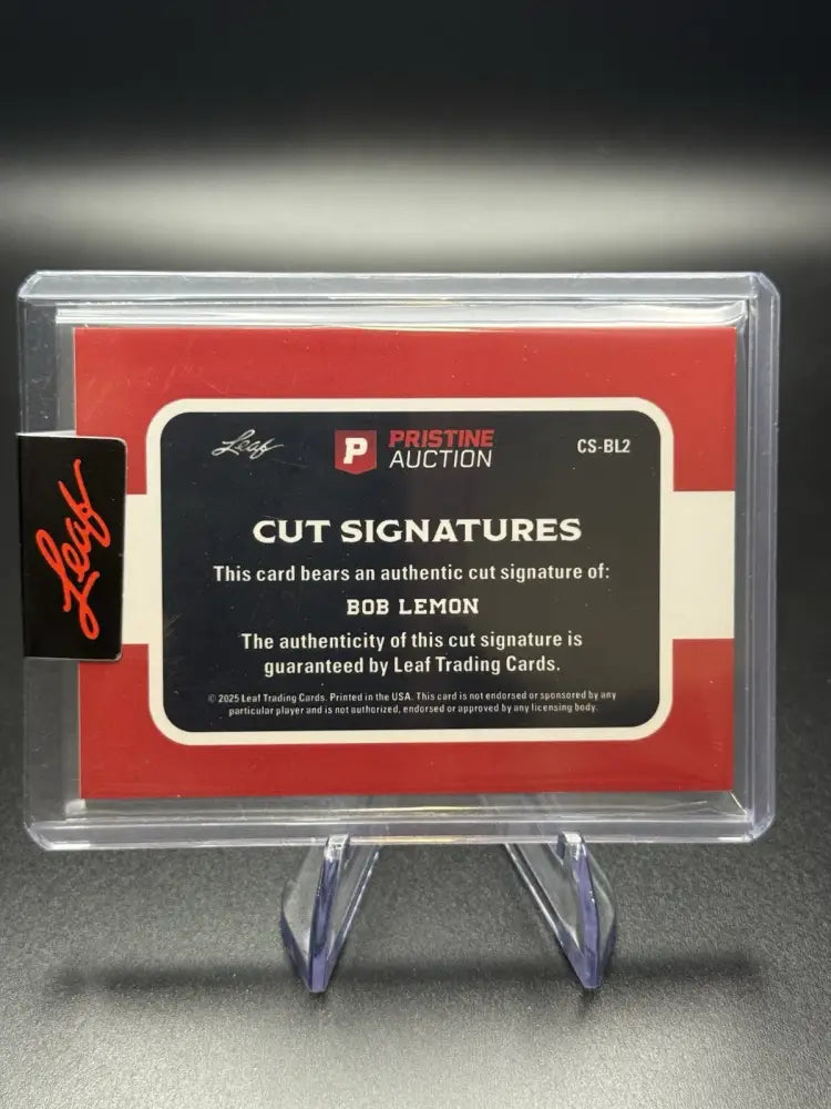 2025 Leaf Cut Signatures Bob Lemon Auto HOF Cleveland Indians Hall of Fame RARE