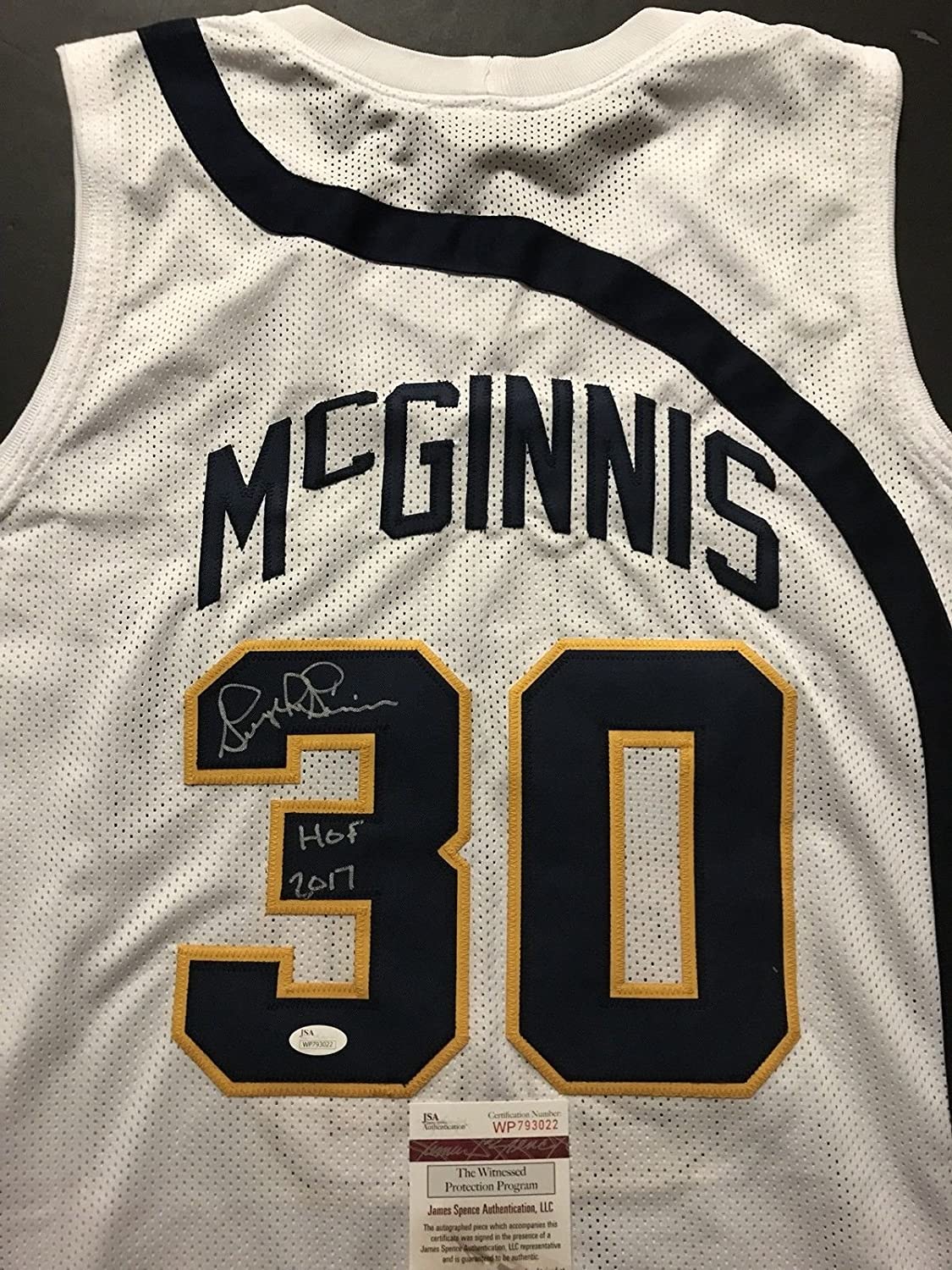 Autographed/Signed George McGinnis HOF 17 Indiana White Basketball Jersey JSA COA