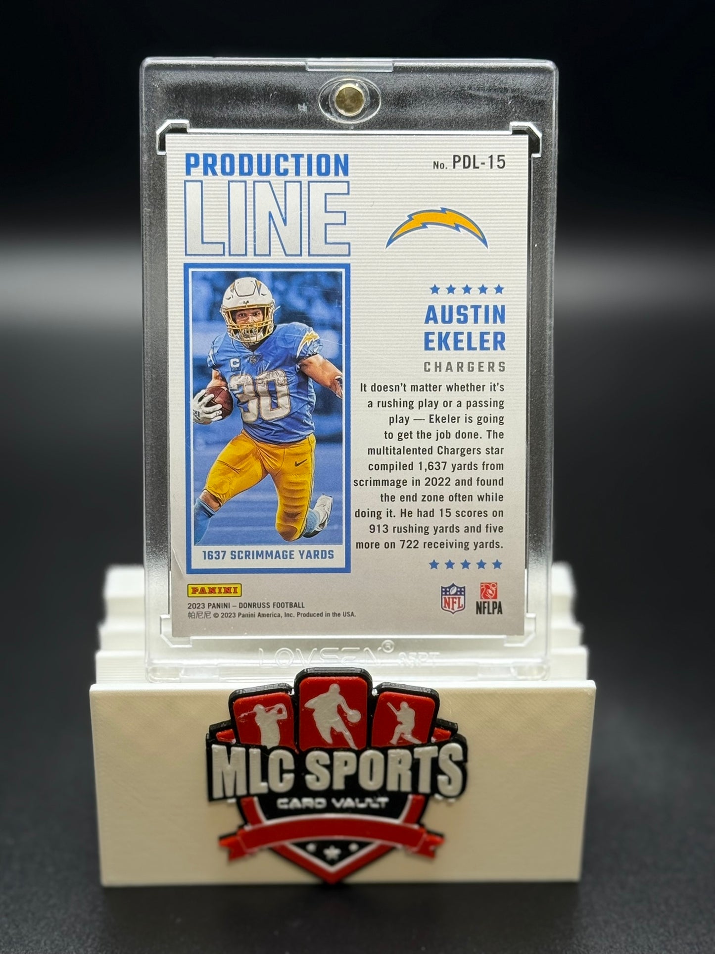 2023 Panini Donruss Production Line #PDL-15 Austin Ekeler – Los Angeles Chargers Holo Insert