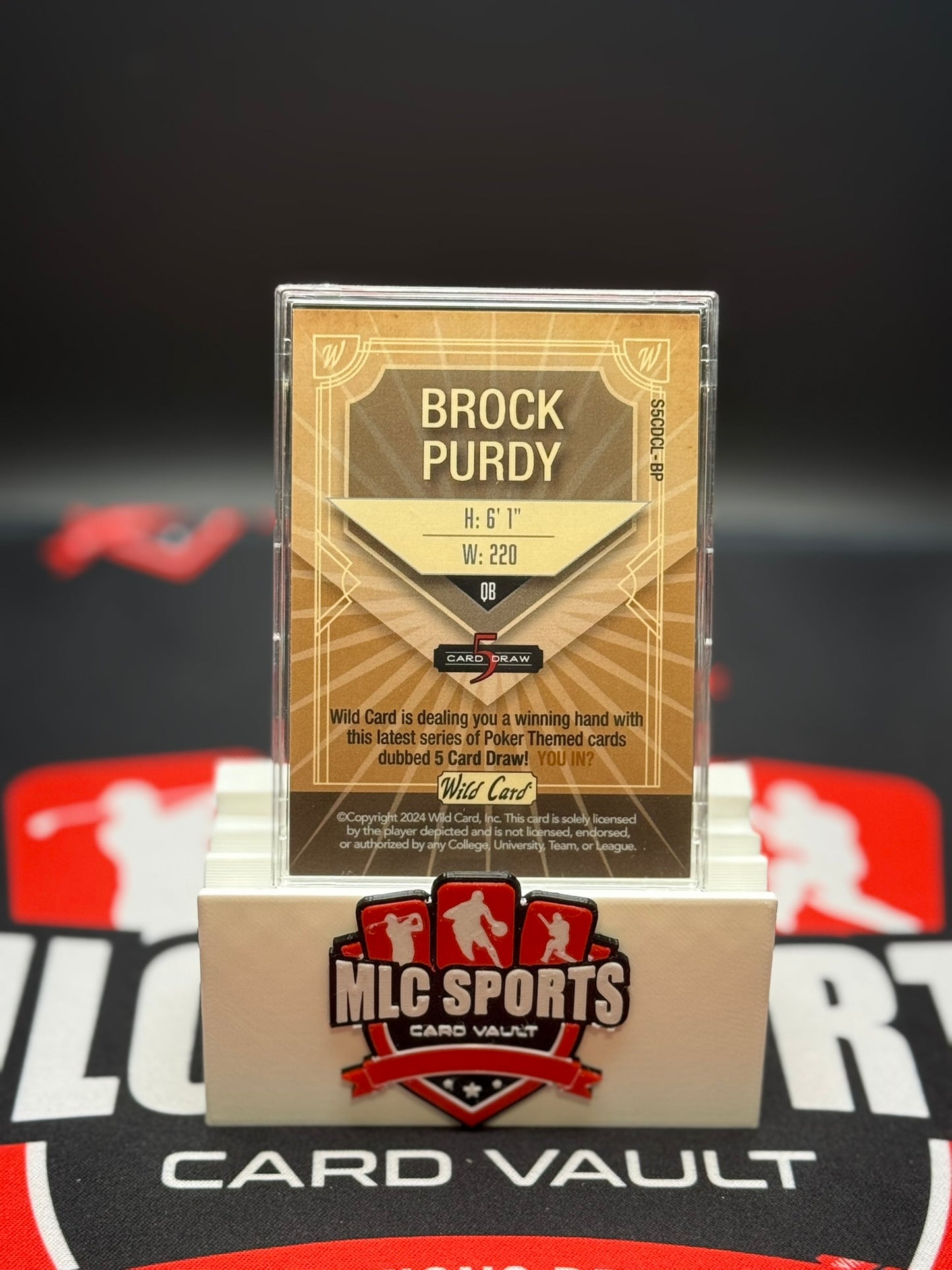 Brock Purdy 1/1 – Wild Card 5 Card Draw Poker Themed QB