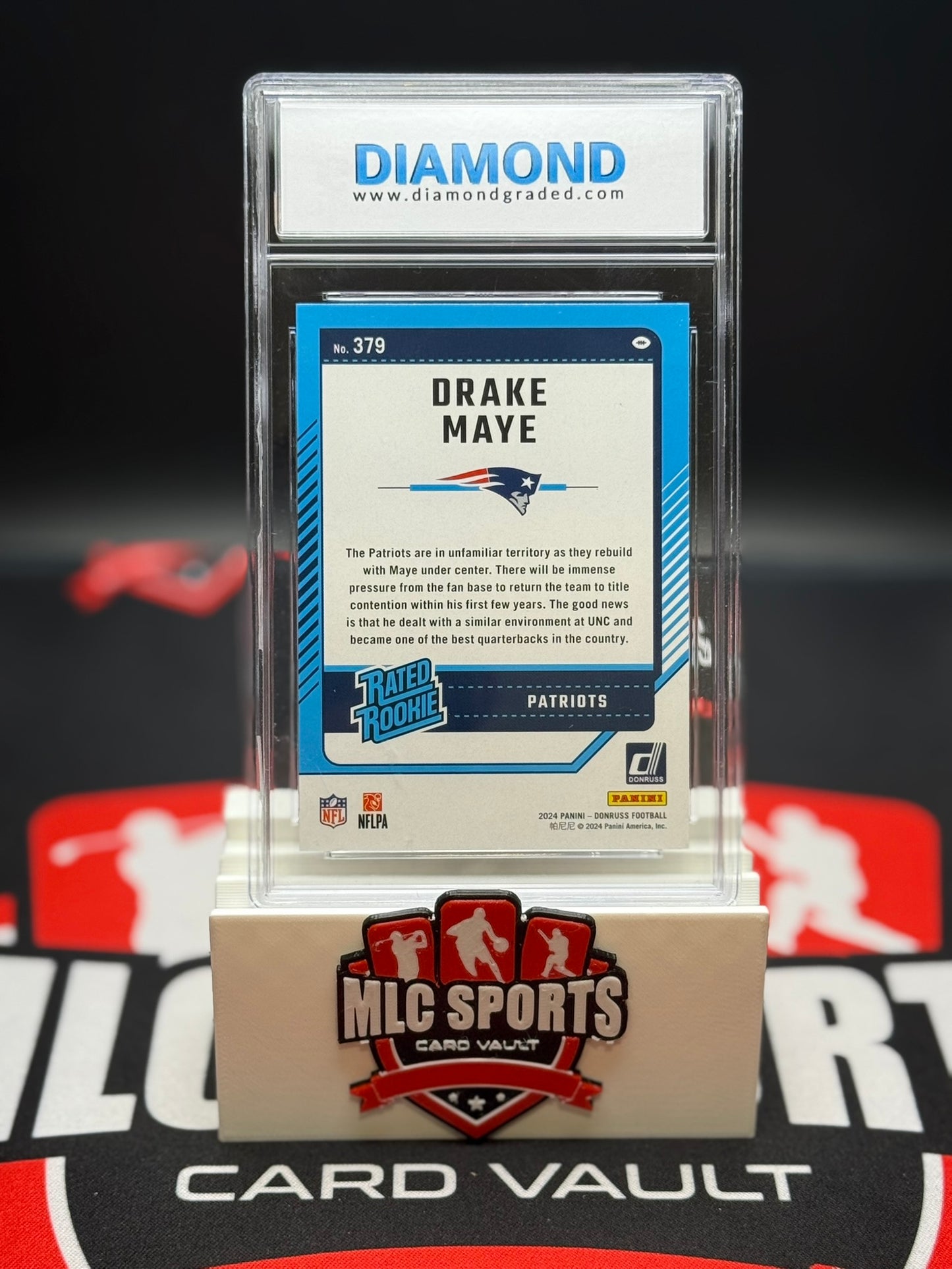 Drake Maye 2024 Donruss Rated Rookie #379 – Diamond 9 MINT