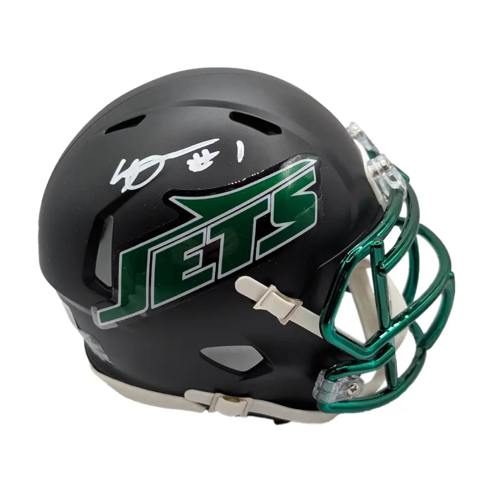 Ahmad ’Sauce’ Gardner Autographed Hand Signed Riddell New York Jets Alternate Mini Football Helmet - BAS Beckett