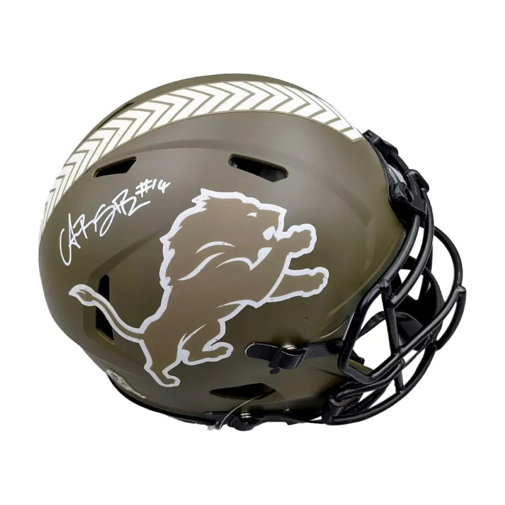 Amon-Ra St. Brown Autographed Full Size Salute To Service Authentic Helmet - Football Memorabilia