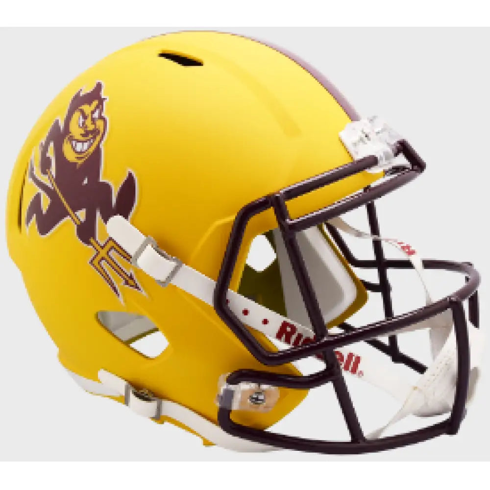 Arizona State Sun Devils Full Size Speed Replica Football Helmet Satin Yellow Sparky- NCAA - Helmets