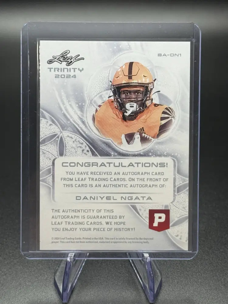 Daniyel Ngata Auto. 2024 Leaf Trinity Pristine Auction. Card Ba-dn1.