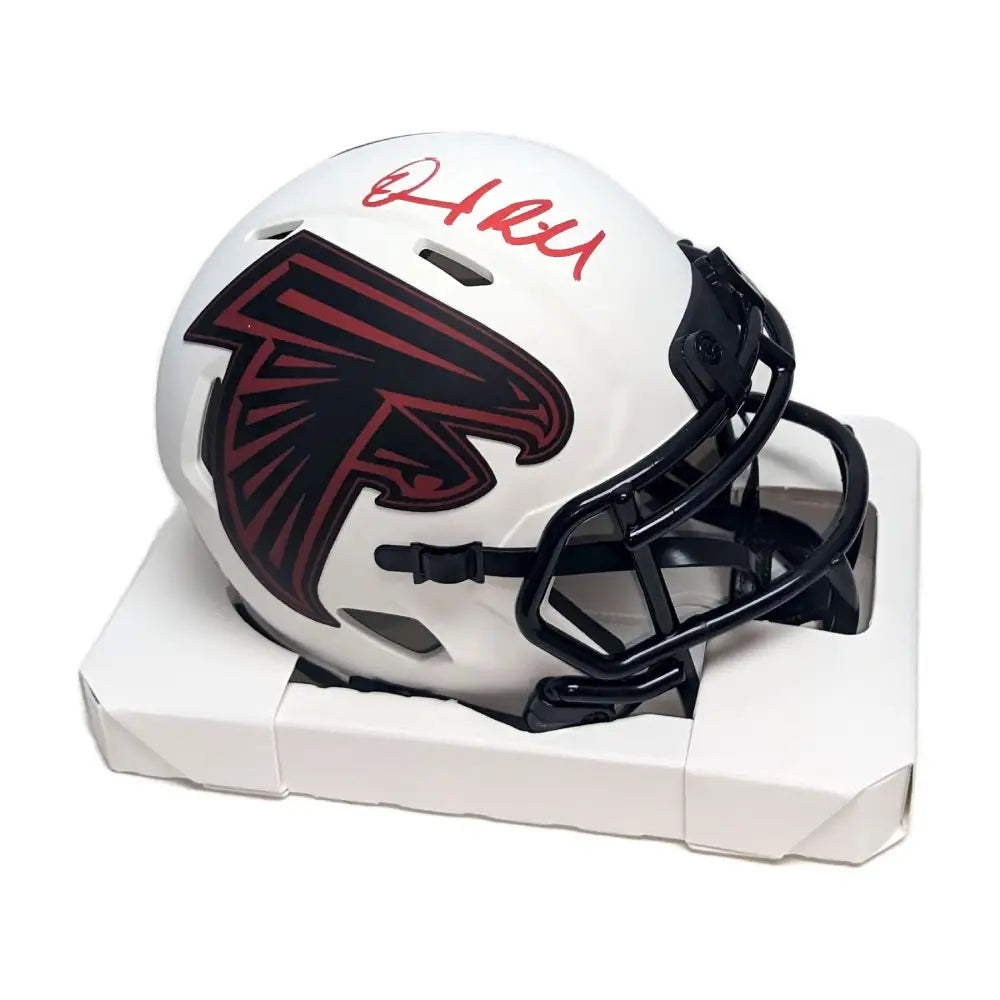 Desmond Ridder Autographed Falcons Lunar Mini Helmet- BAS - Football Memorabilia