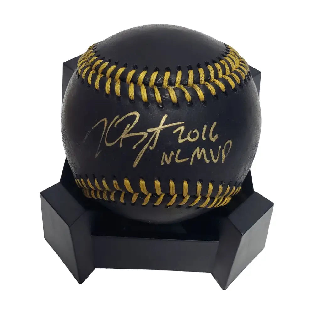 Kris Bryant signed Gold Major League Baseball w/2016 NL MVP Inscription-MLB - Baseball Memorabilia