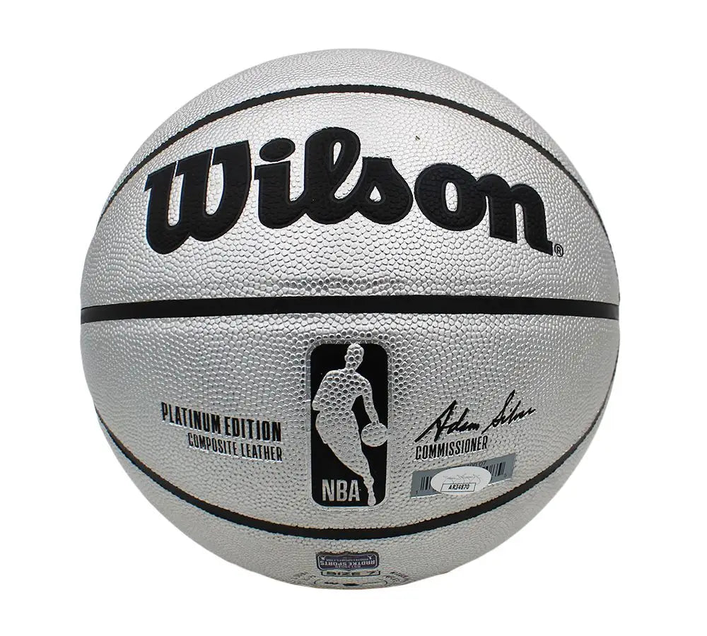 Larry Bird Autographed Wilson Platinum Basketball - JSA - Basketball Memorabilia