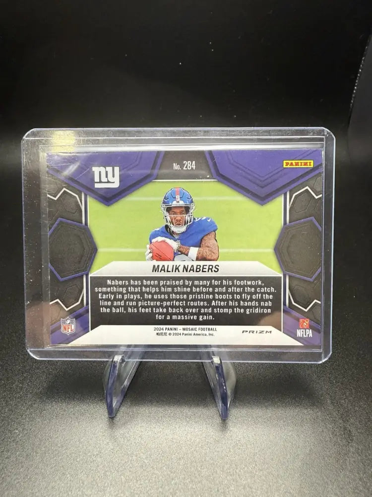 Malik Nabers 2024 Mosaic NFL Debut Rookie RC Prizm Refractor Giants