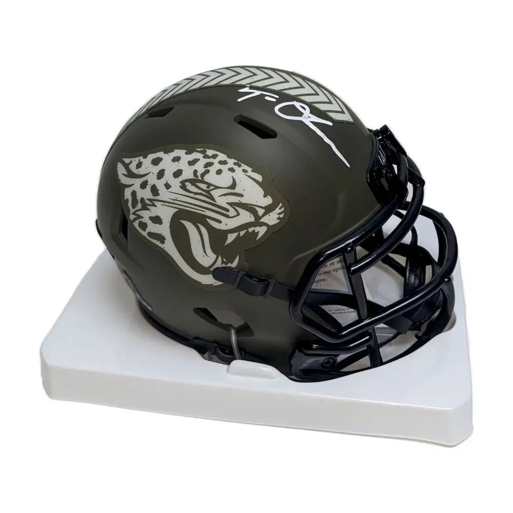 Trevor Lawrence Autographed Jaguars Salute To Service Mini Helmet - PSA - Football Memorabilia