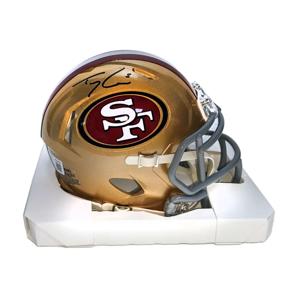 Trey Lance Autographed Hand Signed San Francisco 49ers Speed Mini Football Helmet - BAS - Football Memorabilia