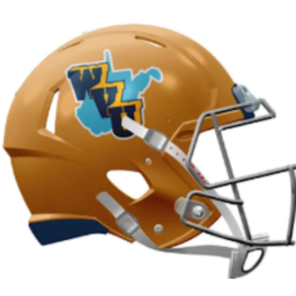West Virginia Mountaineers Full Size Speed Replica Football Helmet Gold Throwback - NCAA - Helmets