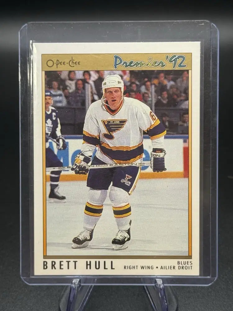 1992 O-Pee-Chee Premier Brett Hull #49 St. Louis Blues NHL Hockey Card OPC