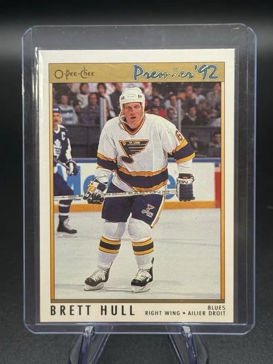 1992 O-Pee-Chee Premier Brett Hull #49 St. Louis Blues NHL Hockey Card OPC