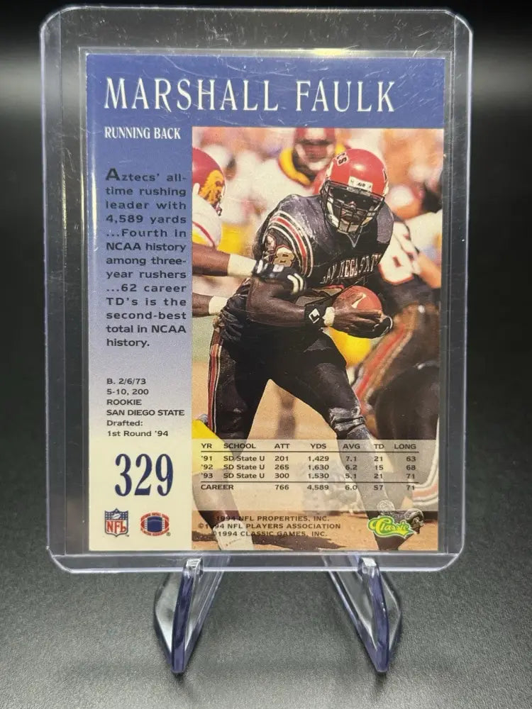 1994 Classic Pro Line Live - Marshall Faulk #329 (RC)