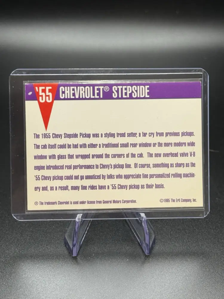 1995 AMT Ertl ’55 Chevrolet Stepside Pickup 50th Anniversary Collector Card