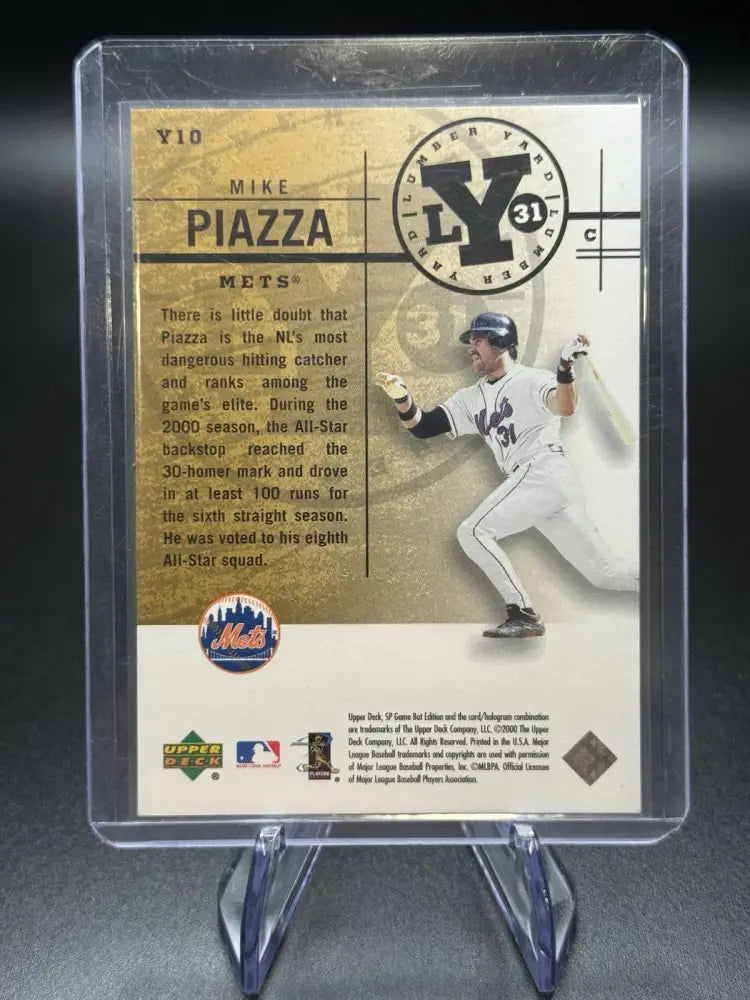 2000 SP Game Bat Edition Mike Piazza #Y10 Mets Catcher Game Used Bat Insert