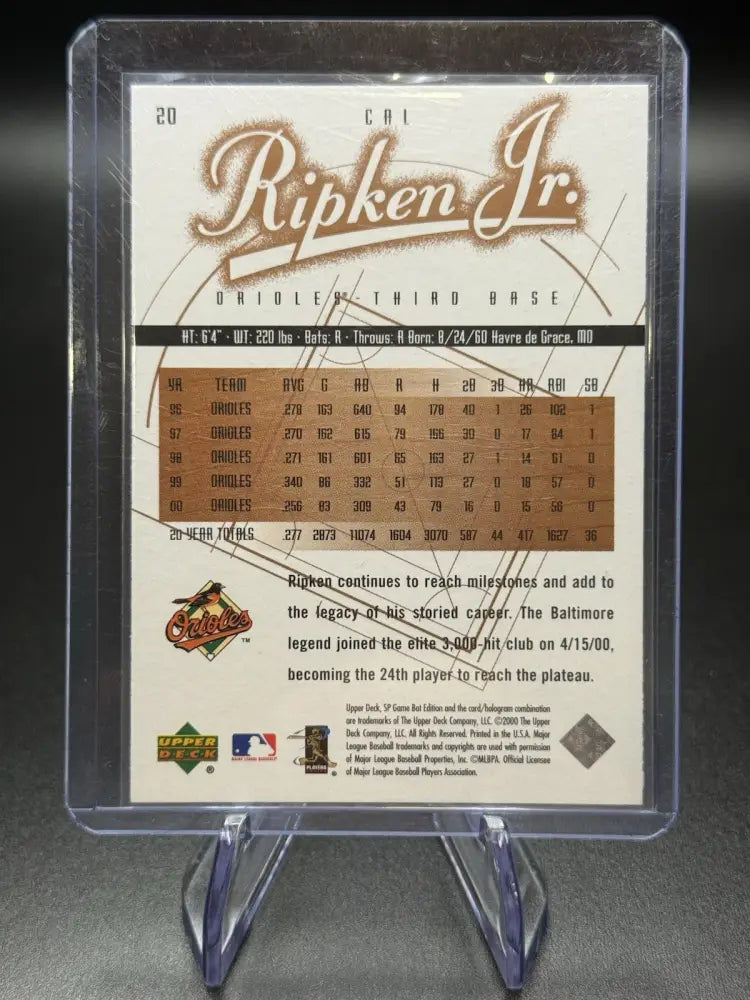 2000 Upper Deck SP Game Bat Edition Cal Ripken Jr. #20 Baltimore Orioles HOF