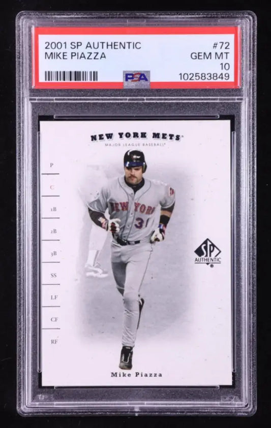 2001 SP Authentic Mike Piazza #72 PSA 10 GEM MINT Mets Catcher Iconic Card