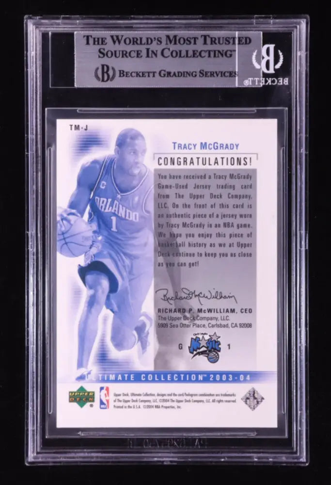 2003-04 UD Ultimate Collection Tracy McGrady Jersey #135/200 BGS 9 Mint Magic