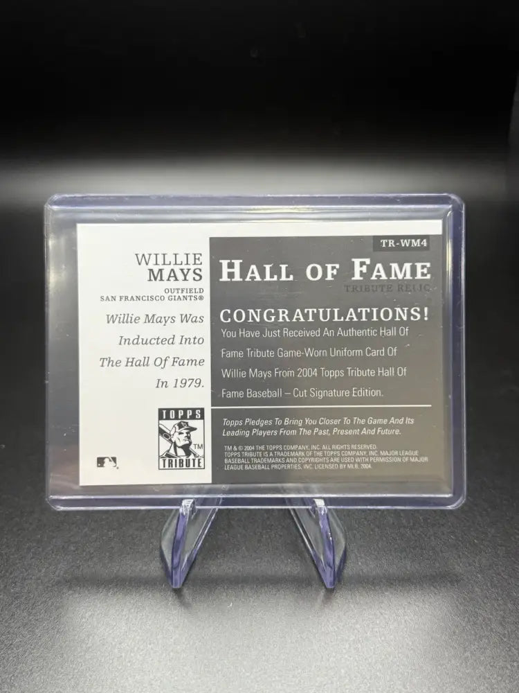2004 Topps Tribute Hall of Fame - Tribute Relic Willie Mays #TR-WM4 (MEM)