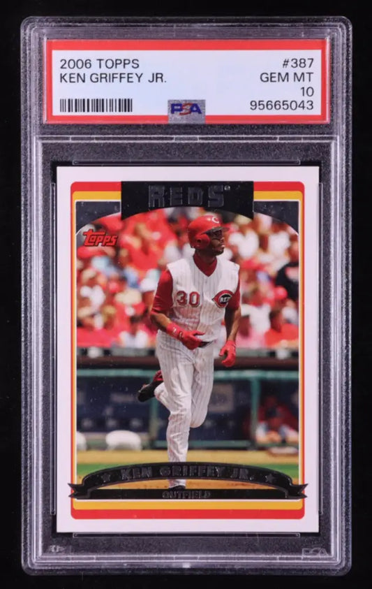 2006 TOPPS #387 KEN GRIFFEY JR. HOF PSA 10 GEM MT REDS