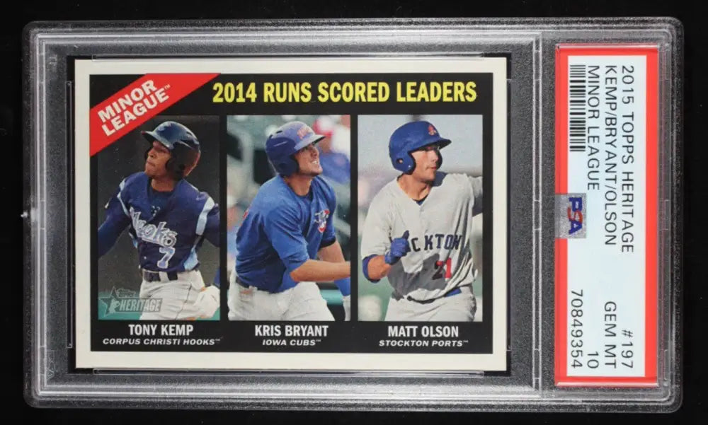 2015 Topps Heritage Minor League #197 Kemp/Bryant/Olson PSA 10 GEM MT
