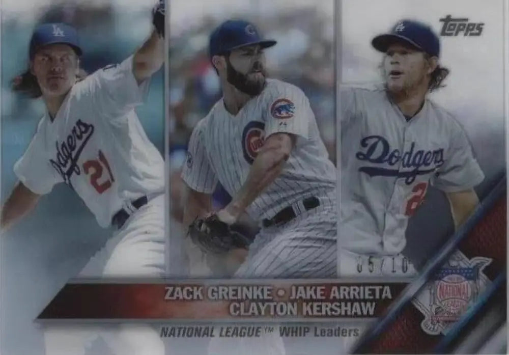 2016 Topps - League Leaders Clayton Kershaw, Zack Greinke, Jake Arrieta #125...
