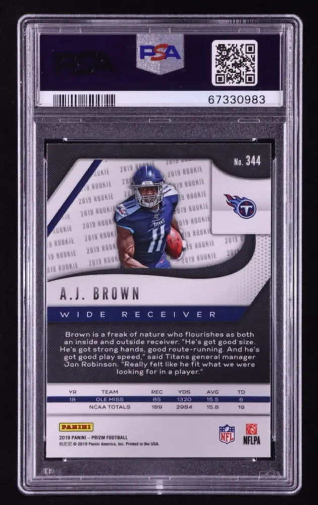 2019 Panini Prizm - Rookies A.J. Brown #344 Silver Prizm (RC)