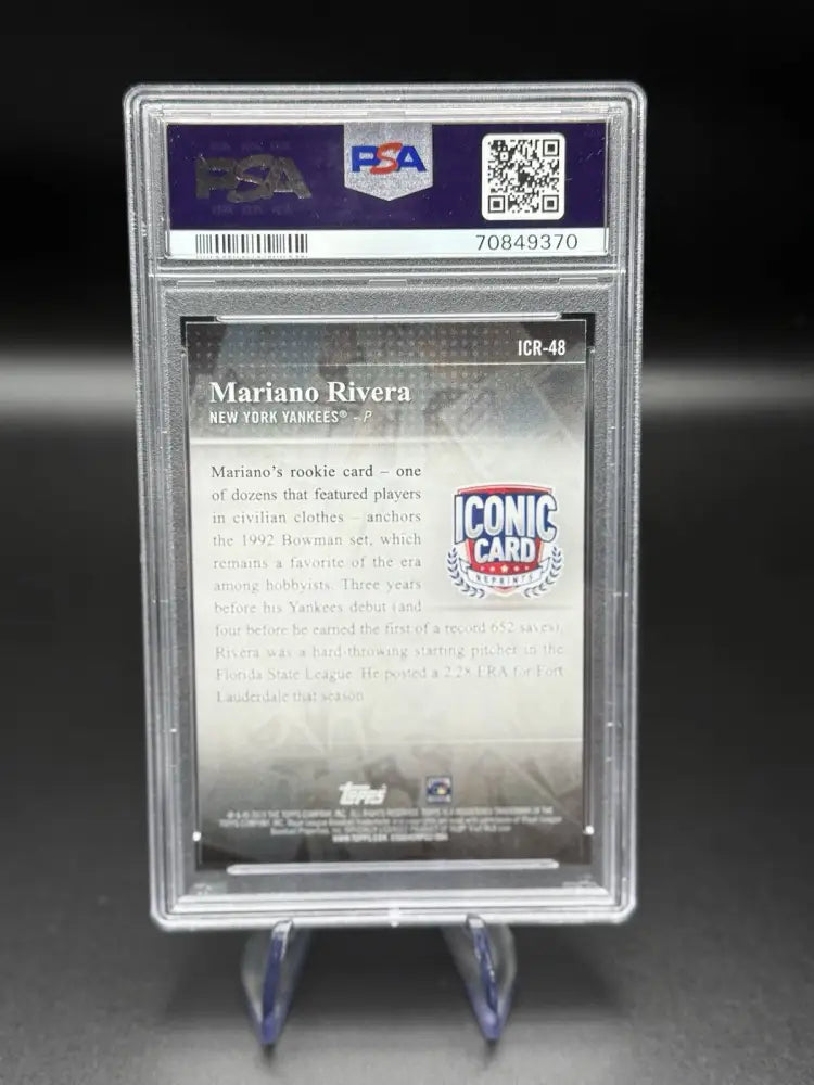 2019 Topps Mariano Rivera Iconic Card Reprint #ICR-48 PSA 10 Gem Mint HOF