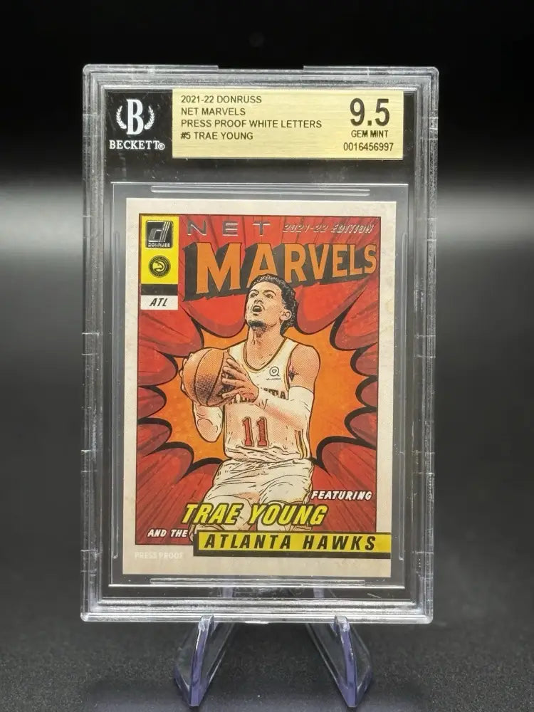 2021-22 Donruss Net Marvels Trae Young Press Proof BGS 9.5 Gem Mint