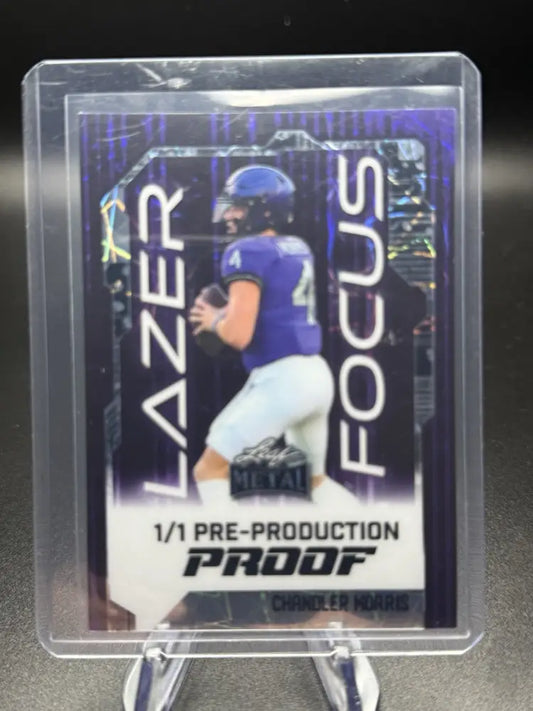 2021 Leaf Metal Chandler Morris Lazer Focus 1/1 Pre-Production Proof RC QB Card 