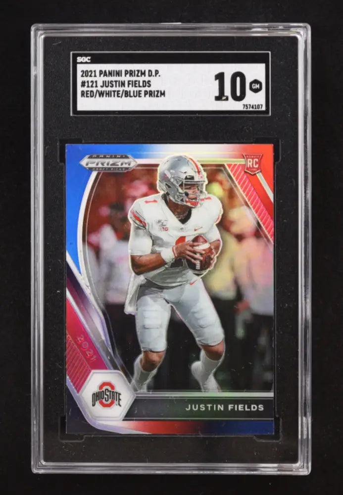 2021 Panini Prizm Draft Picks Justin Fields RC RWB Prizm SGC 10 GEM MINT