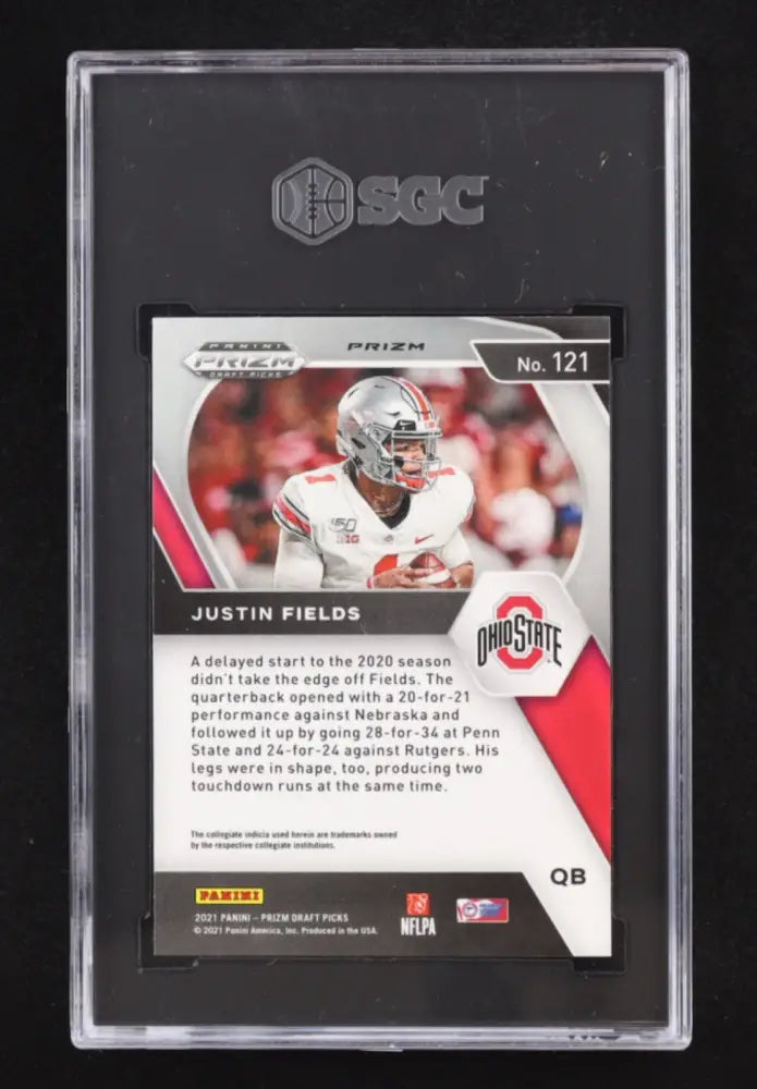 2021 Panini Prizm Draft Picks Justin Fields RC RWB Prizm SGC 10 GEM MINT