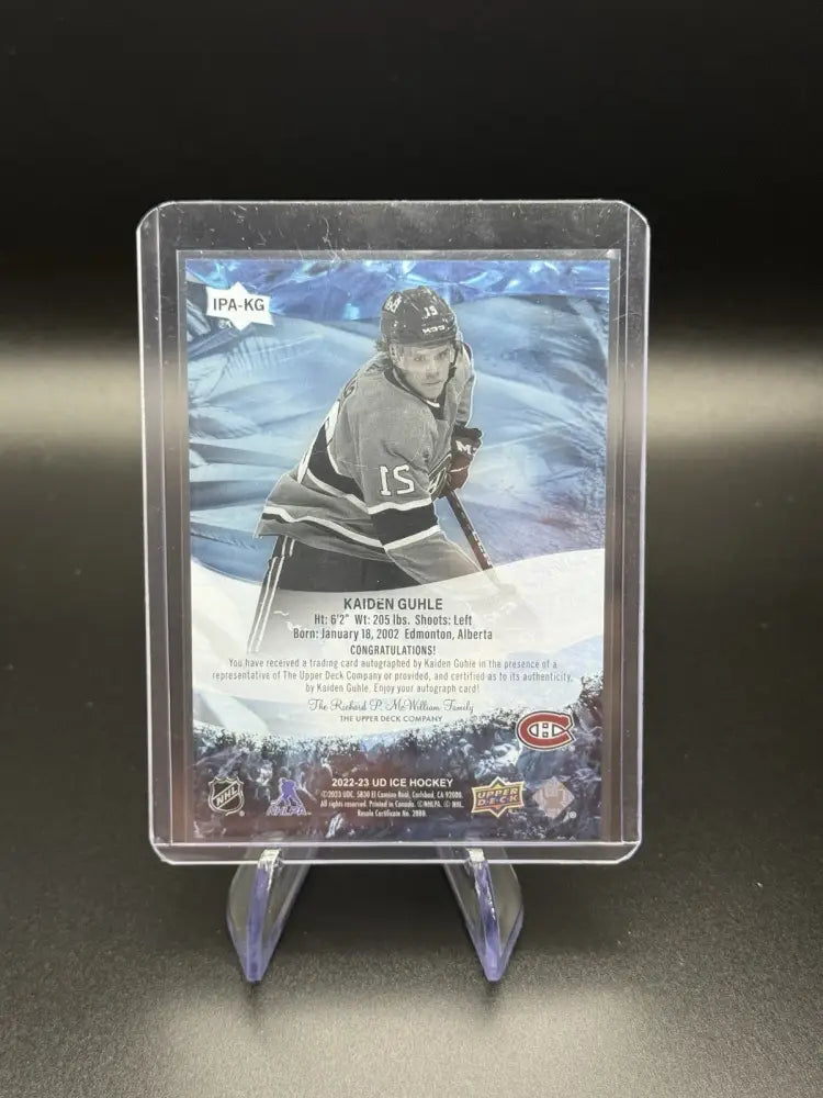 2022-23 Upper Deck Ice Kaiden Guhle Premieres Auto #/199 - Canadiens