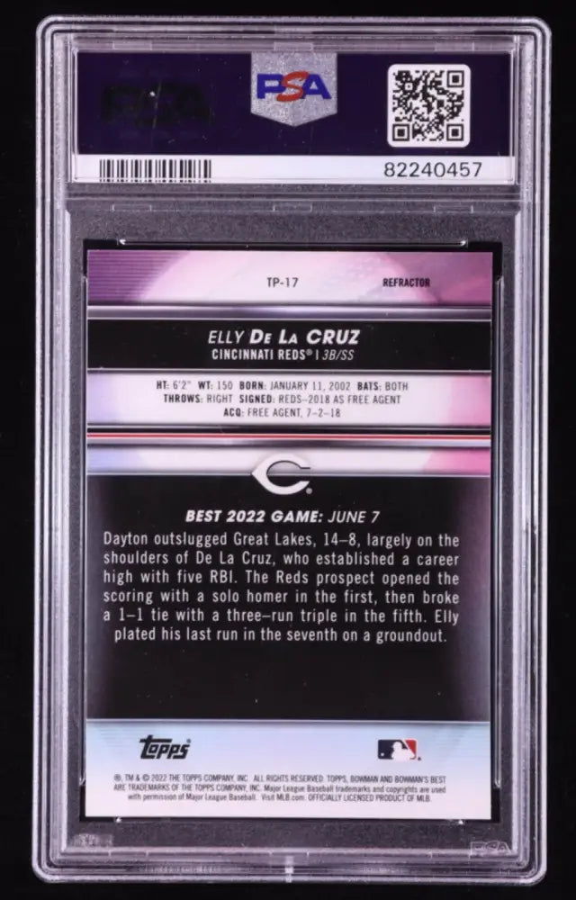 2022 Bowman's Best - Top Prospects Elly De La Cruz #TP-17 Refractor (RC)