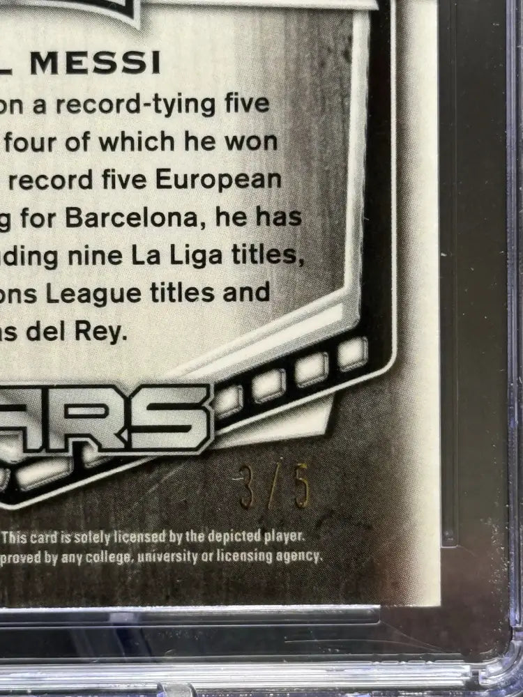 2022 Leaf Metal Stars Lionel Messi Prismatic Red White & Blue 3/5 – CGC 9 Mint