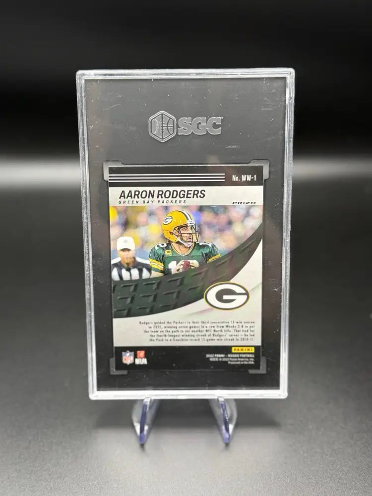 2022 Mosaic Aaron Rodgers Will to Win Green Prizm #WW-1 SGC 10 Gem Mint