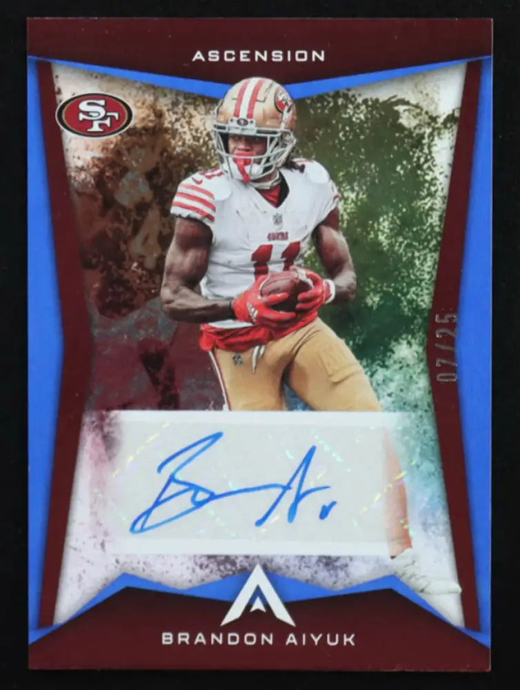 2022 Panini Chronicles Ascension Brandon Aiyuk Auto Blue /25 49ers SP Rare