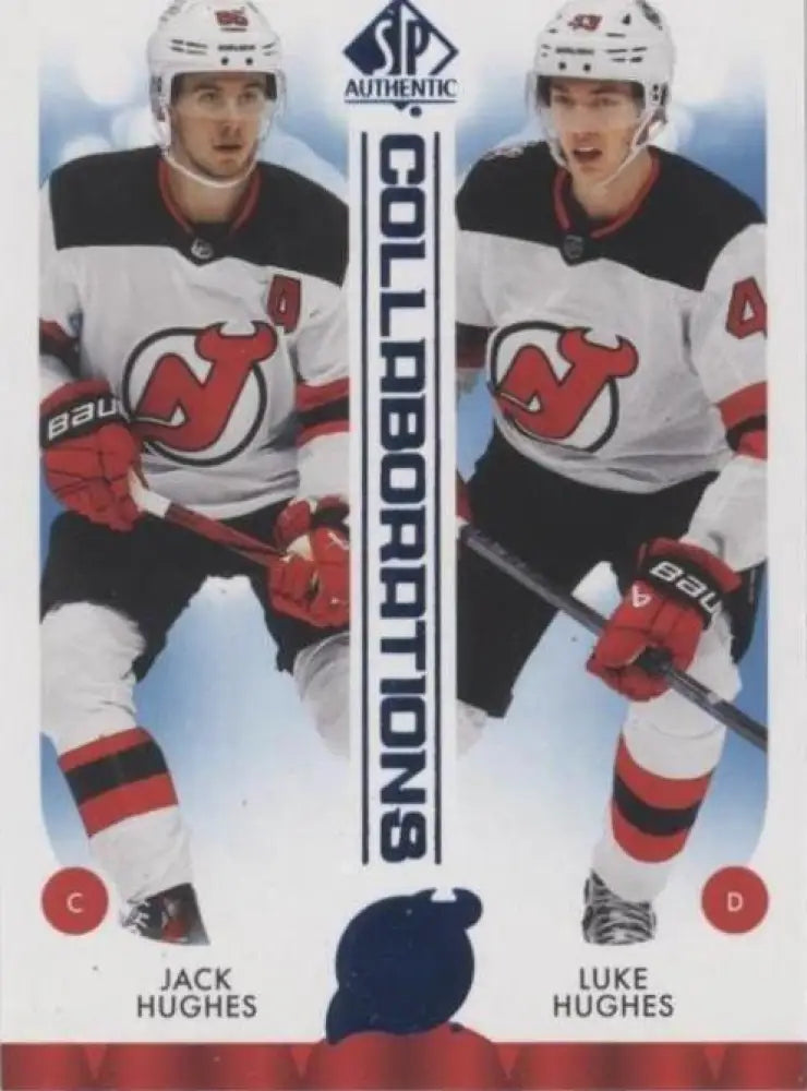 2023-24 Sp Authentic - Collaborations Jack Hughes, Luke Hughes #C-24 Blue (RC)