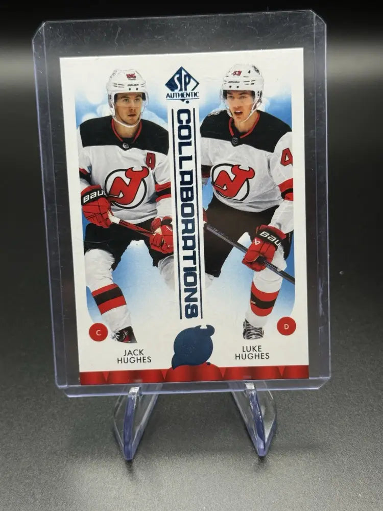 2023-24 Sp Authentic - Collaborations Jack Hughes, Luke Hughes #C-24 Blue (RC)